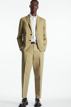 Beige COS Linen And Cotton-Blend Tailored Pants | AG56-A4RX