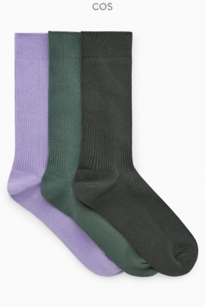 Black COS 3-Pack Ribbed Socks | WO82-E7HY