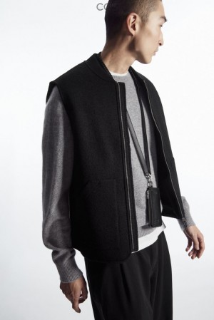 Black COS Boiled-Wool Gilet | VA62-O6SF