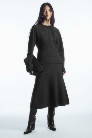 Black COS Boiled Merino Wool Sweater | LW17-I6QL