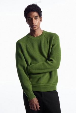 Black COS Crew-Neck Wool Jumper | YR81-F6MA