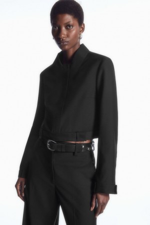 Black COS Deconstructed Tailored Jacket | MJ49-F9DH