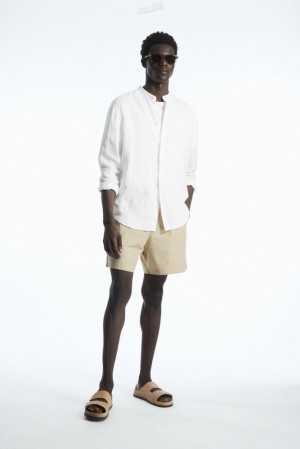 Black COS Elasticated Poplin Shorts | NT08-U3YA