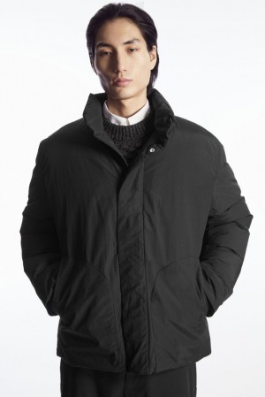 Black COS Padded Magnetic-Collar Jacket | KQ63-S8GD