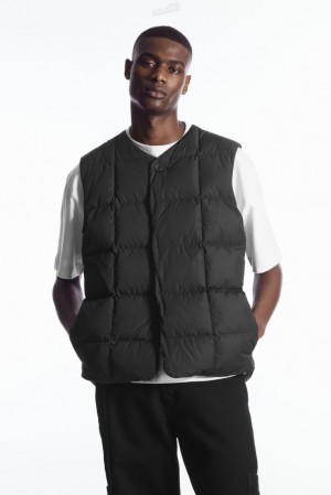 Black COS Quilted Padded Liner Vest | VX09-D5WE