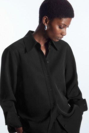 Black COS Relaxed Fluid Shirt | RH07-P2CH