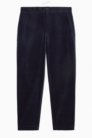 Black COS Straight-Leg Cotton-Moleskin Trousers | HG16-E7OT