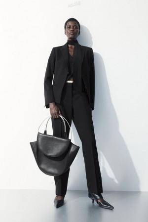 Black COS The Deconstructed Trousers | KO40-A8SR