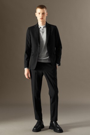 Black COS Wool-Hopsack Trousers - Slim | XS36-D9CR