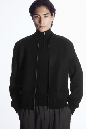 Black COS Wool Bomber Jacket | MT15-Q3UK