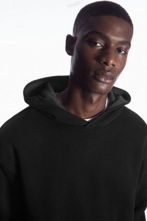 Black / Grey COS Double-Layered Jersey Hoodie | CC06-J9FC