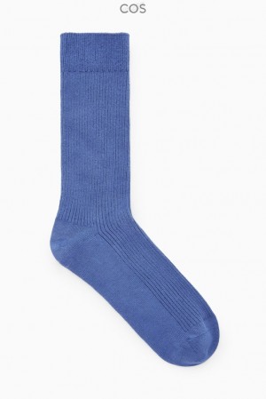 Blue COS Ribbed Socks | BQ27-K0LZ