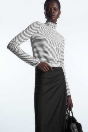 COS Long-Sleeved Jersey Roll-Neck Top | DR38-L8FT