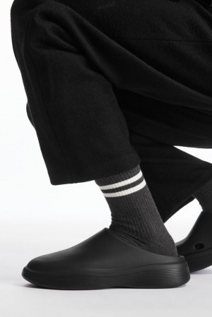 Charcoal MéLange / White COS Striped Sports Socks | LJ02-W4FX