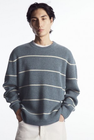 Dark Beige / Striped COS Striped Wool And Yak-Blend Jumper | BL83-I0HG