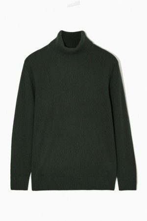 Dark Green COS Wool-Cashmere Turtleneck Jumper | QI41-A2QA