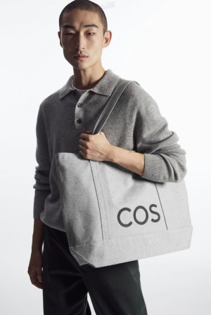 Dark Grey COS Cos Utility Tote - Canvas | IJ09-I4OZ