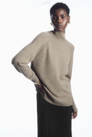 Dark Navy COS Pure Cashmere Turtleneck Jumper | QW94-K7RW