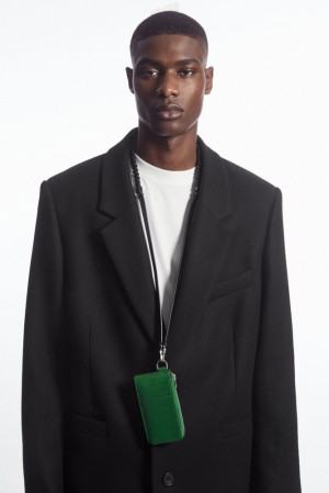 Green COS Leather Zipped Cardholder | IR10-L4NN