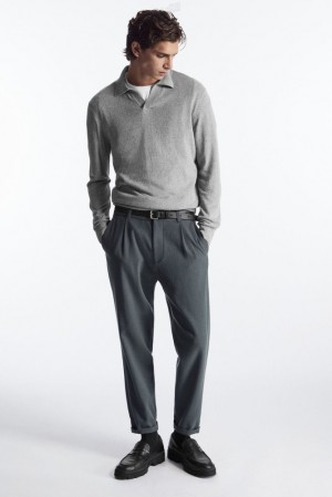 Grey COS Tapered Wool Chinos | NC87-J2EF