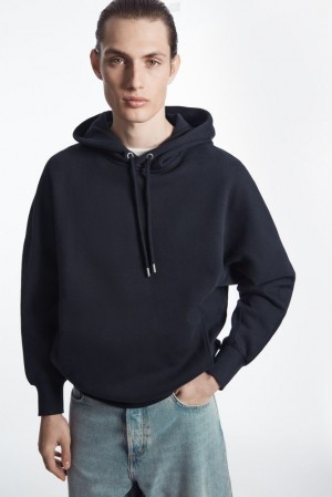 Grey MéLange COS Heavyweight Panelled Hoodie | KX77-E0GW