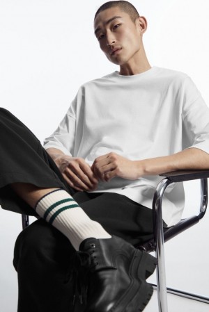 Grey / White / Striped COS Striped Sports Socks | XD40-N0CX