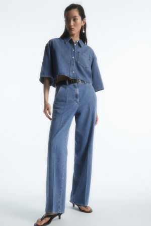 Mid Blue COS Straight-Leg Denim Trousers | KK54-K1RS