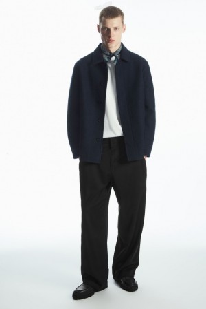 Navy COS Felted Wool Jacket | SU58-B8OE