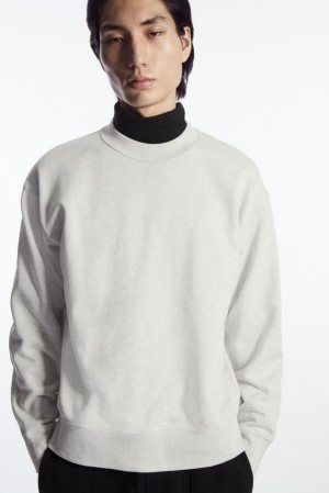 Navy COS Mock-Neck Sweatshirt | GB10-Q0TS