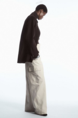 Navy COS Wide-Leg Cargo Pants | WF48-F9CI