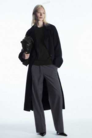 Navy COS Wool Drawstring Pants | WM28-D9NQ