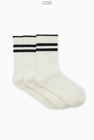 Off-White COS 3-Pack Ribbed Sport Socks | LM50-R3TX