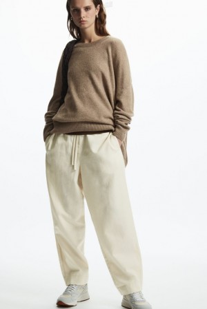 Off-White COS Barrel-Leg Drawstring Pants | HE37-H1EI