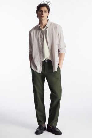 Stone COS Straight-Leg Utility Trousers | PO32-R8MW