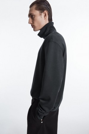 Washed Black COS Turtleneck Sweatshirt | FK85-X8UH