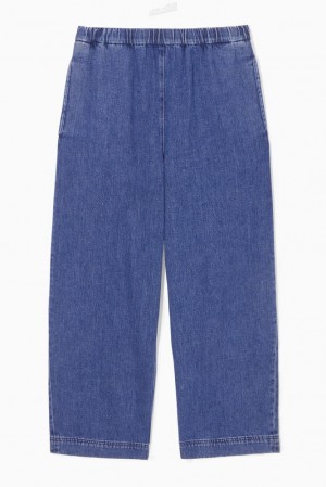 Washed Blue COS Elasticated-Waist Denim Pants | FS25-G8EN