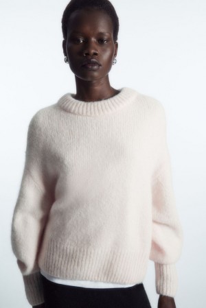 White COS Alpaca-Blend Crew-Neck Jumper | WF34-Z4XS