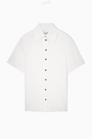 White COS Regular-Fit Linen Shirt | KA12-U6BA