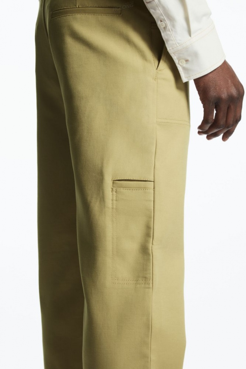 Beige COS Straight-Leg Utility Trousers | RG13-A4VH