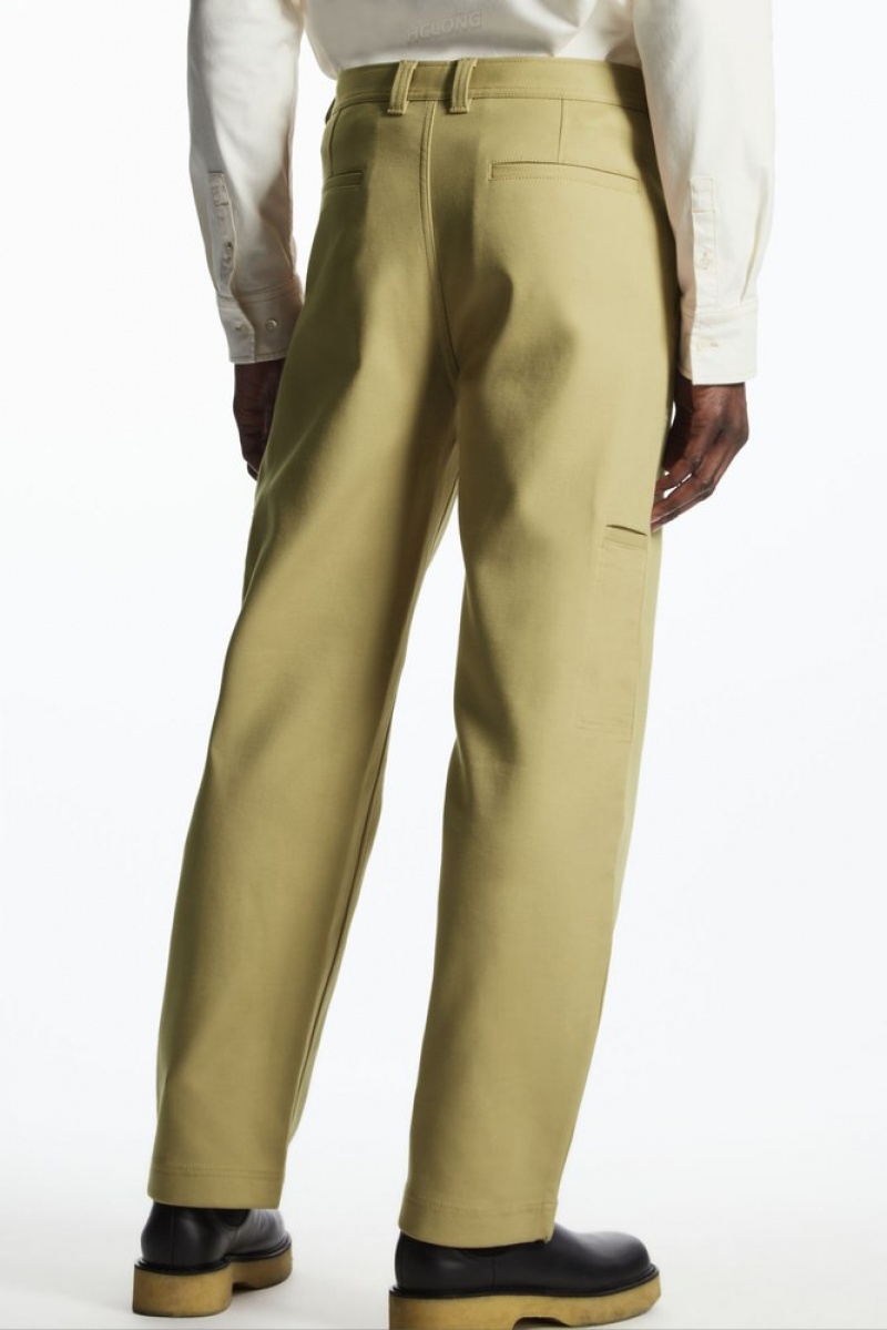 Beige COS Straight-Leg Utility Trousers | RG13-A4VH