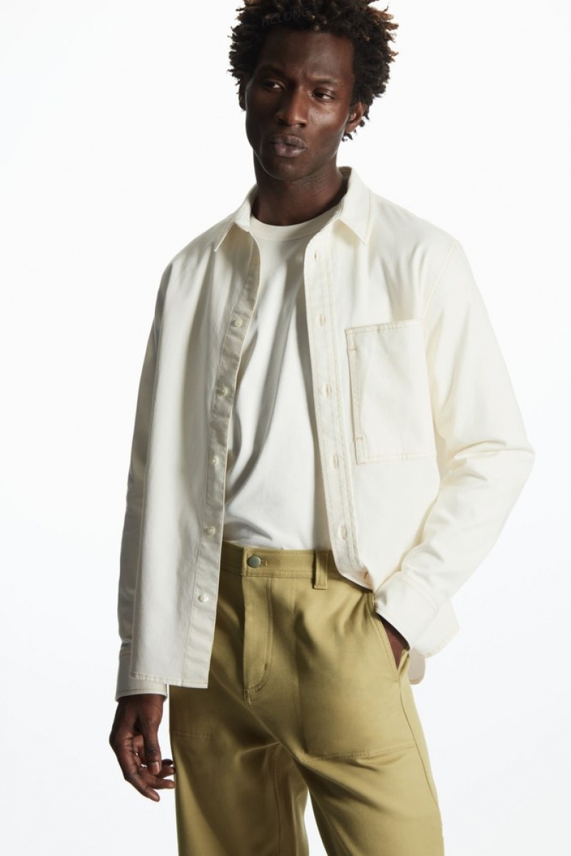 Beige COS Straight-Leg Utility Trousers | RG13-A4VH