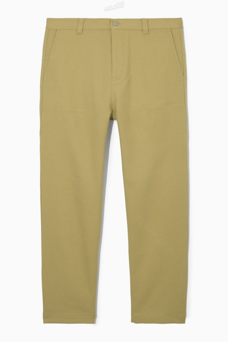 Beige COS Straight-Leg Utility Trousers | RG13-A4VH