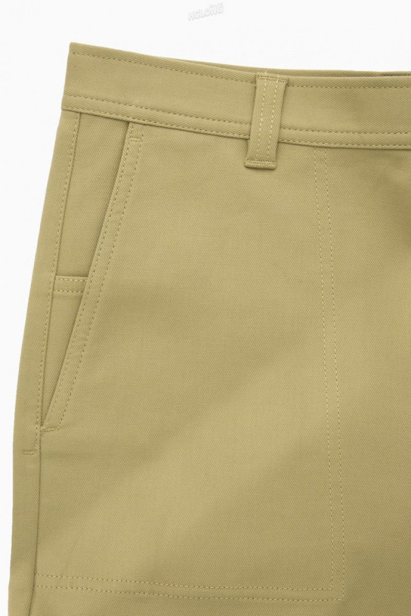 Beige COS Straight-Leg Utility Trousers | RG13-A4VH