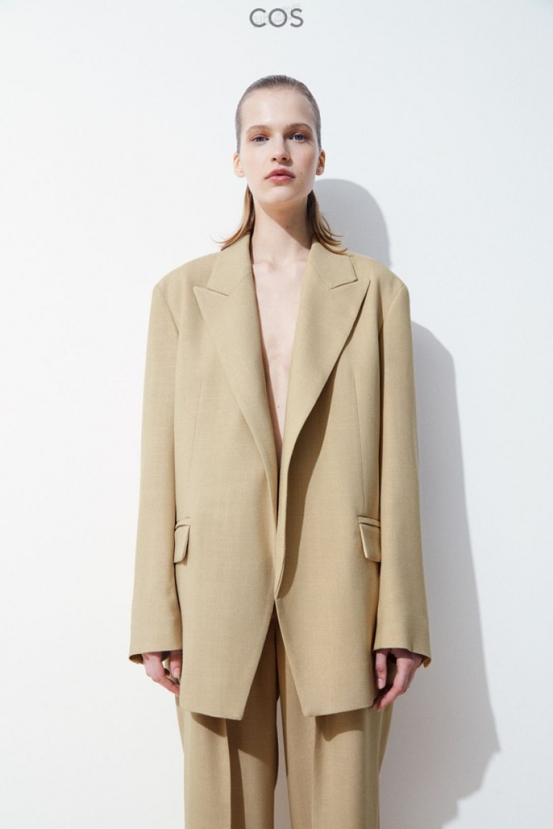 Beige COS The Peak-Lapel Blazer | WA07-T3IN