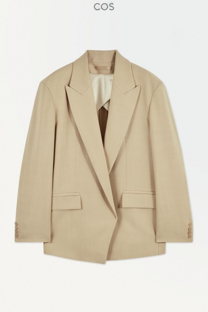 Beige COS The Peak-Lapel Blazer | WA07-T3IN