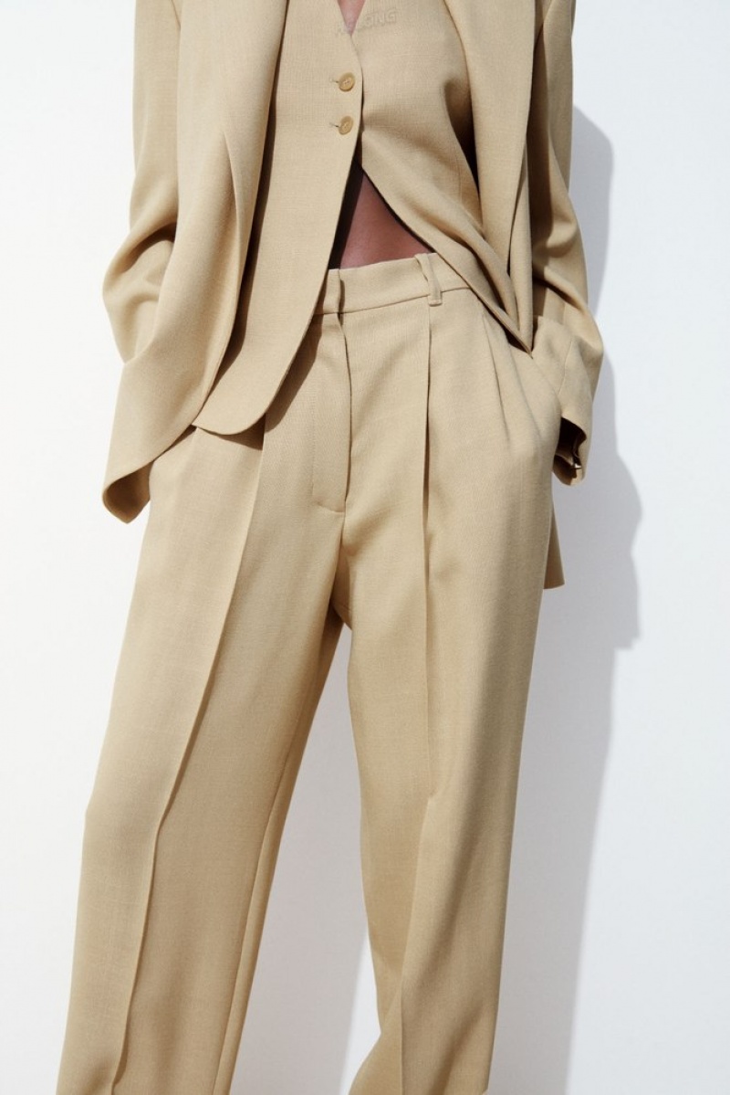 Beige COS The Pleated Tailored Pants | KA17-K6UI