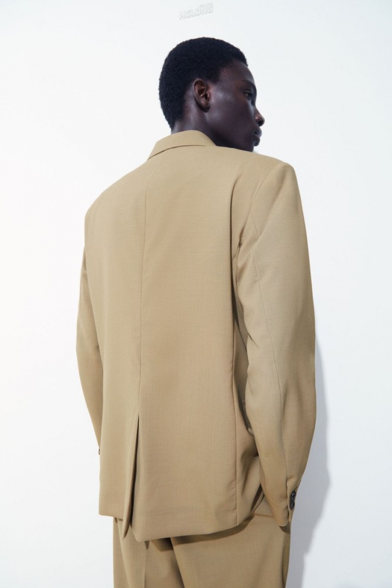 Beige COS The Single-Breasted Wool Blazer | PL95-G1CT