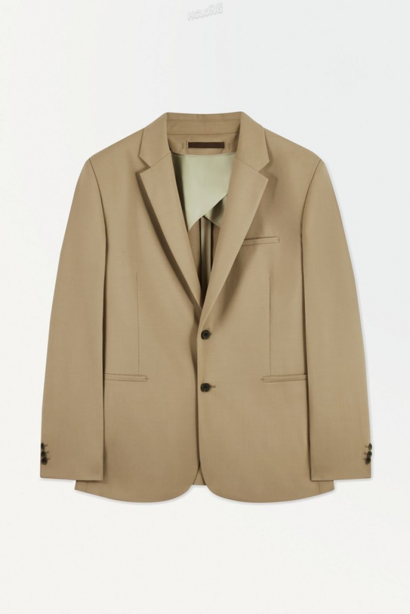 Beige COS The Single-Breasted Wool Blazer | PL95-G1CT