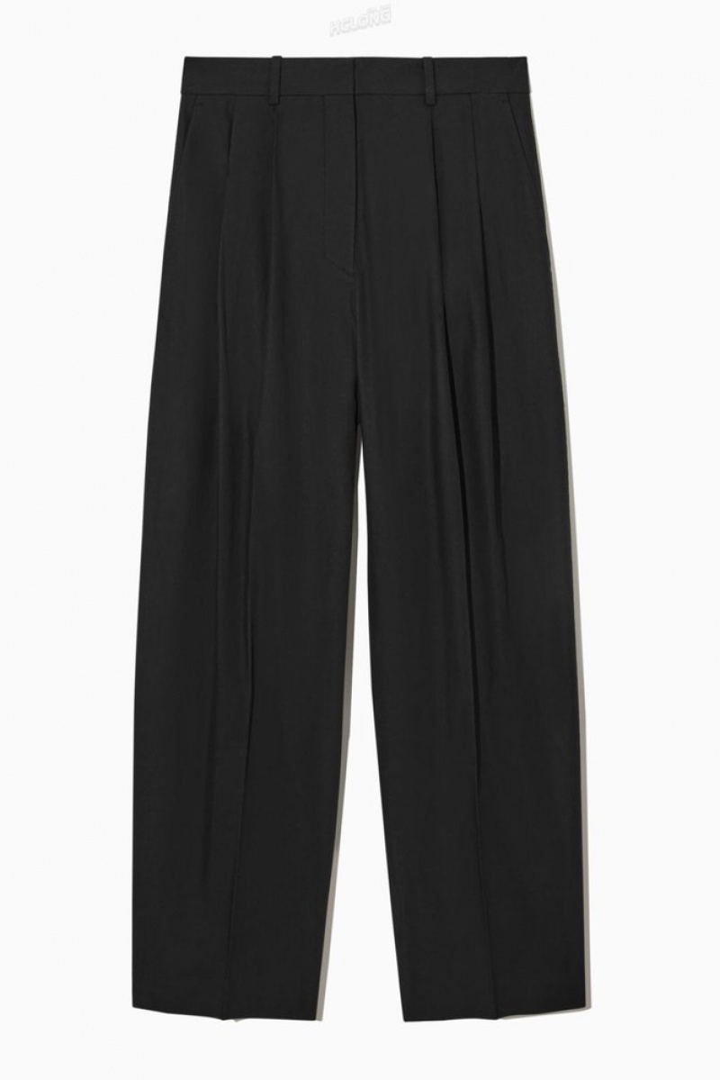 Beige COS Wide-Leg Tailored Trousers | EA14-X8WD