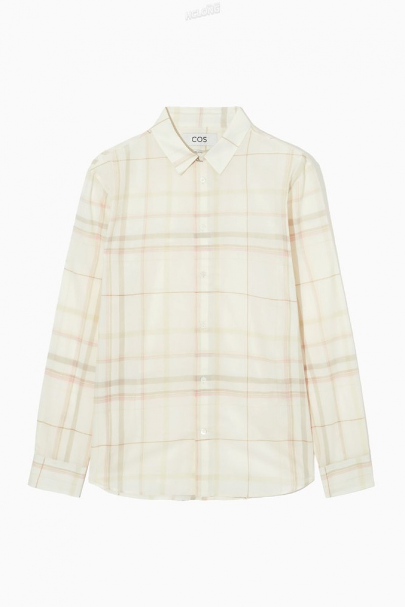 Beige / Checked COS Windowpane-Checked Shirt | QF11-C6BP